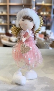 Pink Angel Heart Ornament
