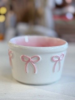 Tidbit Bowl Pink Bow 1ct