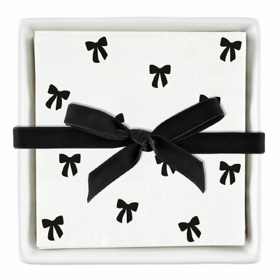 Ceramic Tray & Napkins Bows