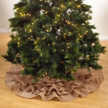 Tree Skirt Ruffled Burlap 56in