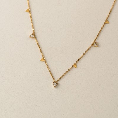 Sail Triangle Necklace Gold