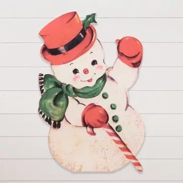 Metal Vintage Snowman Sign