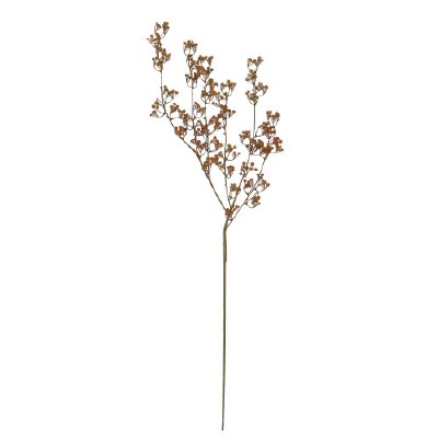 Faux Flower Stem 55in Orange