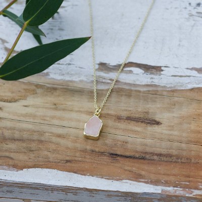 Necklace Rose Quartz Gold