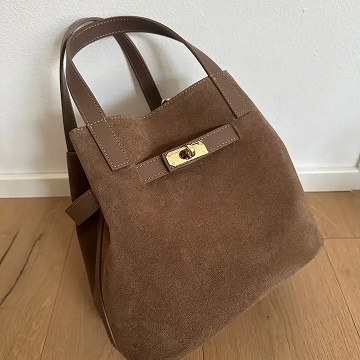 Tatiana Suede Purse Taupe
