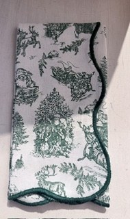 Green Toile Cloth Napkin 1ct