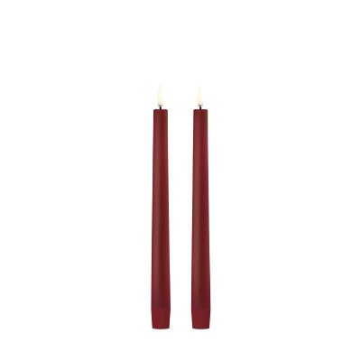 Led Taper Candles 10in Red 2ct