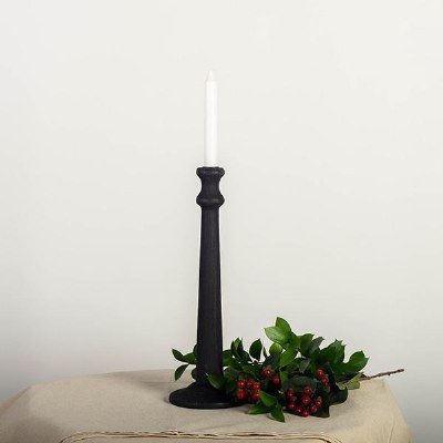 Wooden Taper Holder Black Lg