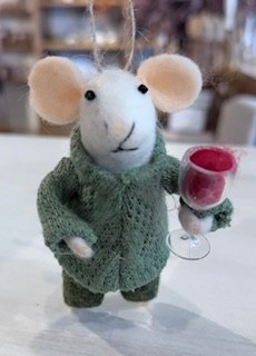 Winston Wine Mouse Ornament