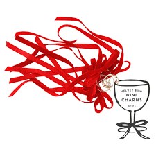 Velvet Bow Wine Charms Red 6ct