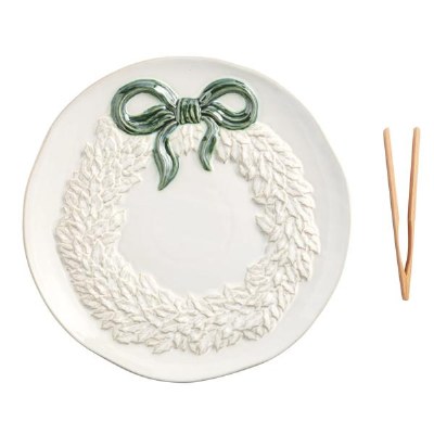 Wreath Serving Platter & Tong