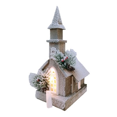 Wooden Flocked Church