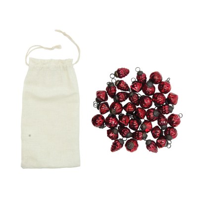 Glass Round Ornament 1ct Red