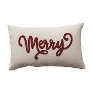 Merry Embroidered Pillow
