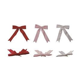 Velvet Clip On Bow 1ct Pink