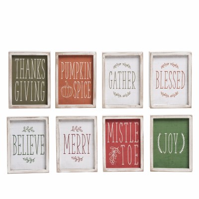 Reversible Fall/xmas Sign 1ct