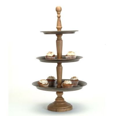 3 Tier Metal &amp; Wood Stand