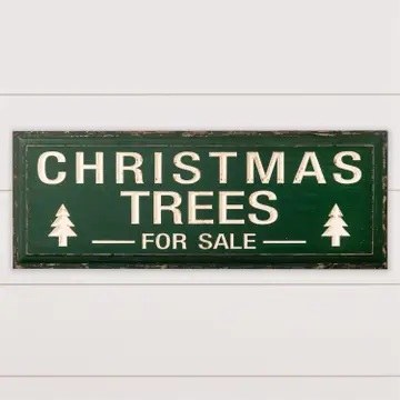 Tree Wood Sign Green 38in