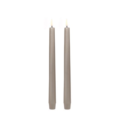 Led Taper Candles 9in Sand 2ct