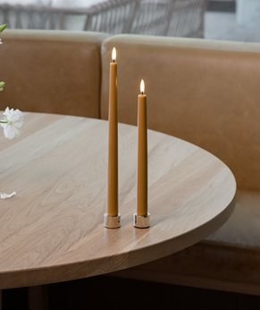 Led Taper Candles 9in Hon 2ct
