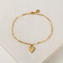 Verona Pav Heart Bracelet Gold