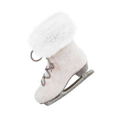Ice Skate Ornament Cream