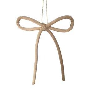 Velvet Knot Bow 7in Ivory 1pc