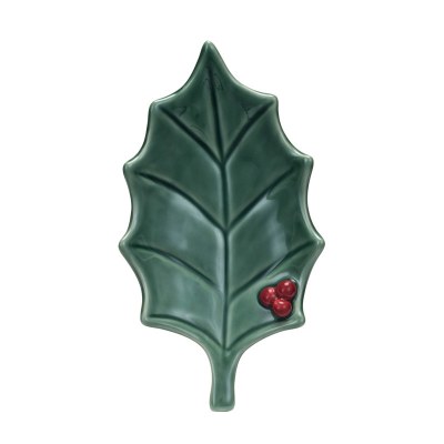 Stoneware Holly Dish 7.5in