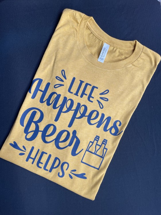 Life Happens Beer Mustard L