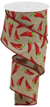 RIBBON #40 CHILI PEPER, RED/BG