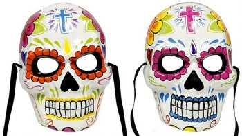 SUGAR SKULL MASK, 9&quot;