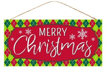 MERRY CHRISTMAS SIGN RED /WHT
