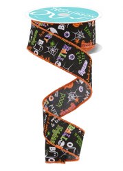 RIBBON #9 HALLOWEEN, BLACK