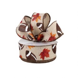 RIBBON #9 FALL FOOTBALL/LEAVES