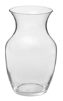 VASE ROSE, 8&quot; CLEAR CS/12