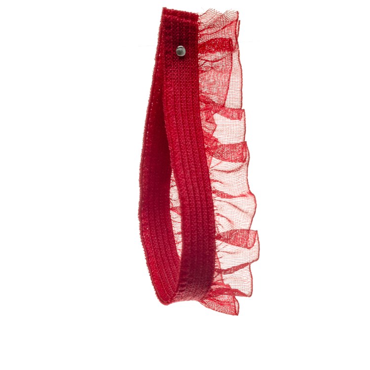 Peonie Red Stretch Organdy Frill Ribbon 12 mm