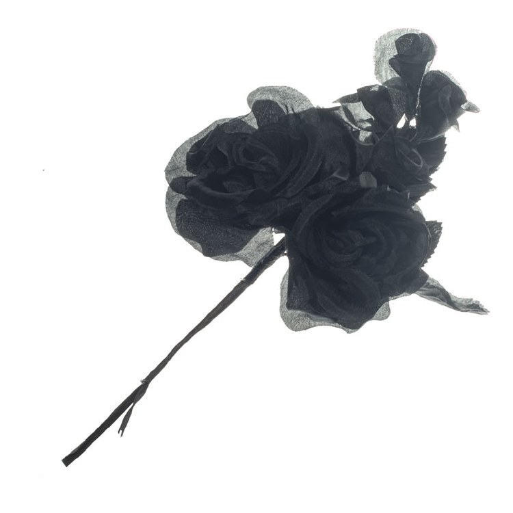 Black Silk Flower 200 mm