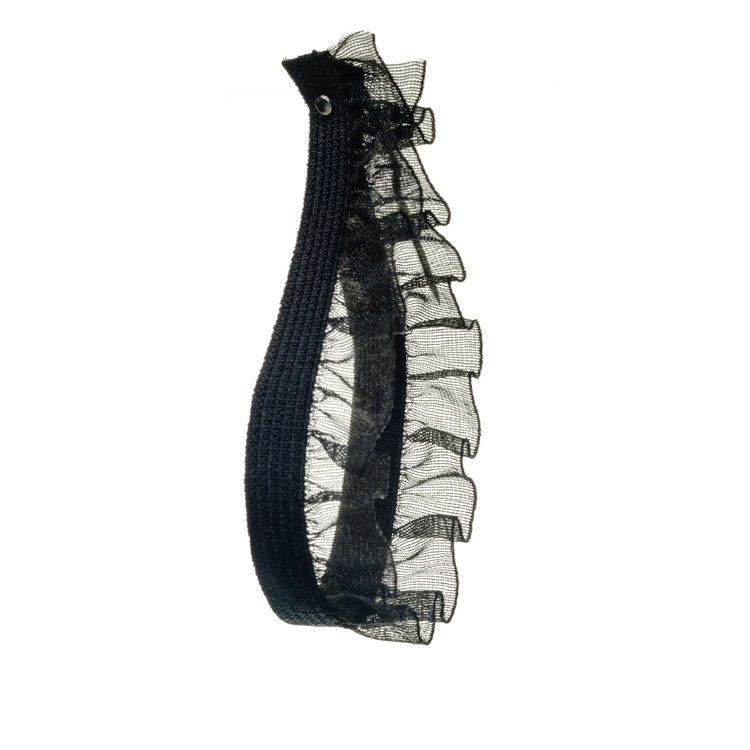 Black Stretch Organdy Frill Ribbon 12 mm