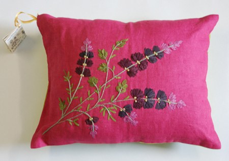 Sissinghurst Pink Linen and Silk Cushion Cover 1 Each