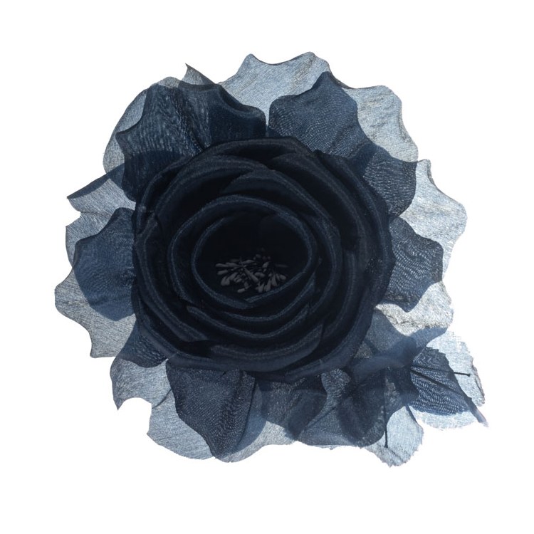 Pitch Blue Silk Flower 160 mm