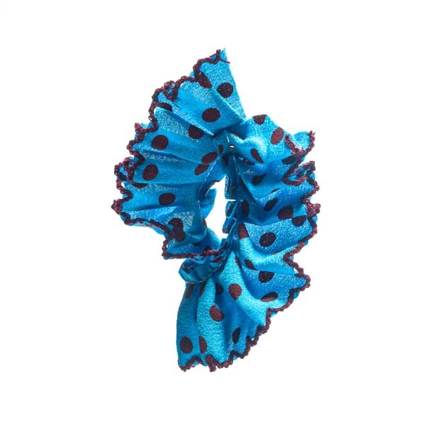 Delphinium Spotted Frilled Ribbon 30 mm