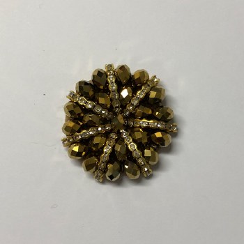 Gold Beaded Flower 40 mm