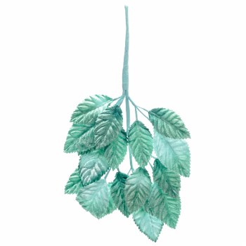Light Aquamarine Velvet Leaf Branch 200 mm