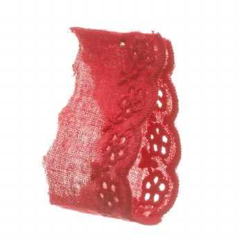 Post Box Red Lace 100% Cotton 30 mm