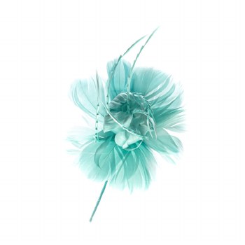 Light Aquamarine Feather Flower 120 mm