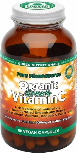 Organic Green Vitamin C Capsules (600Mg) - Amber Glass