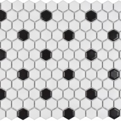 1X1 HEXAGON BLACK/WHITE 1X1 HEXAGON BLACK/WHITE