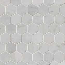 CARRARA WHITE - 2" HEXAGON