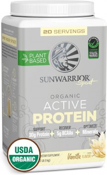 SUNWARRIOR Sport Organic Active Protien, Vanilla, 2.2 Pounds