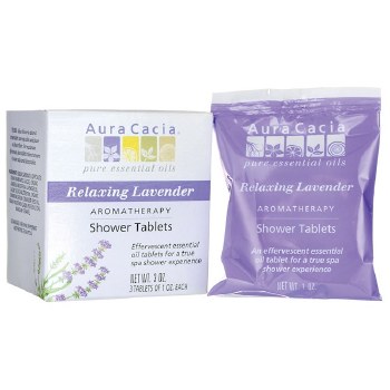 AURA CACIA Aromatherapy Shower Tablets, Relaxing Lavender, 3 oz